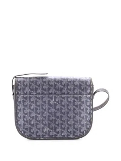 Pre-owned Goyard Belvedere Messenger Bag Coated Canvas Pm Crossbody Bag In Grey