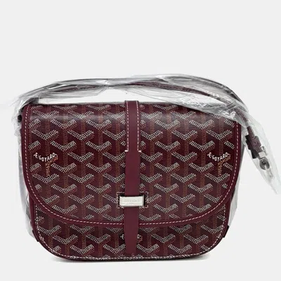 Pre-owned Goyard Belvedere Pm In Burgundy