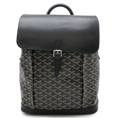 Pre-owned Goyard Black Brown Coated Canvas Backpack () In Multi