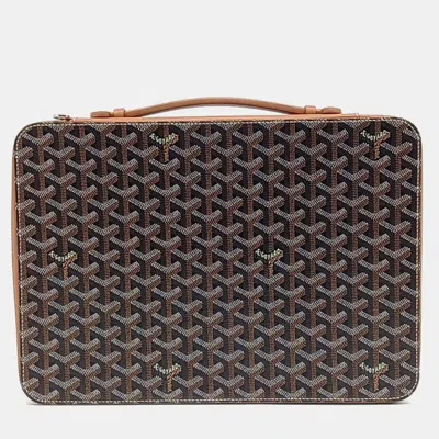 Pre-owned Goyard Black Brown Coated Canvas Compagnon Universal