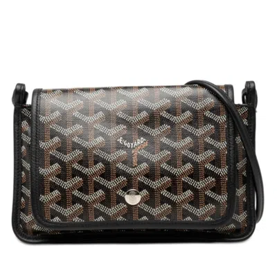Pre-owned Goyard Black Brown Leather Pvc Handbag Shoulder Bag () In Multi
