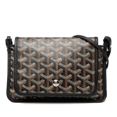 Pre-owned Goyard Black Brown Pvc Leather Handbag Shoulder Bag () In Multi