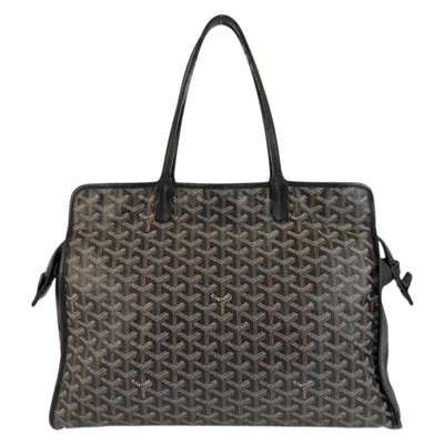 Pre-owned Goyard Black Brown Pvc Leather Shoulder Bag Tote Bag () In Multi