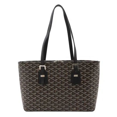 Pre-owned Goyard Black Brown White Pvc Leather Shoulder Bag Tote Bag ()