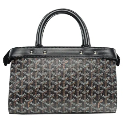 Pre-owned Goyard Black Canvas And Calfskin Jersey Pm Silver Hardware Bag