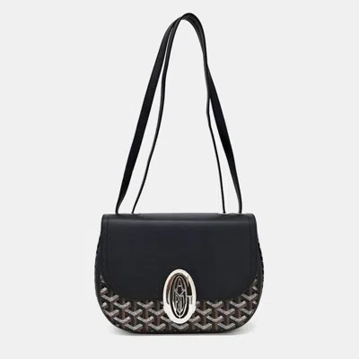 Pre-owned Goyard Black Coated Canvas And Leather 233 Bag