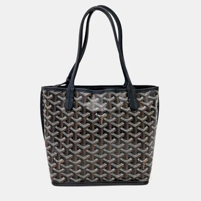 Pre-owned Goyard Black Coated Canvas Black Mini Anjou Bag