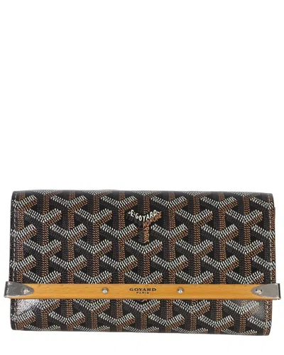 Pre-owned Goyard Black Coated Canvas Ine Monte Carlo Mini Clutch (authentic Pre-loved)