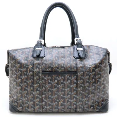 Pre-owned Goyard Black Coated Canvas Leather Boston Bag Handbag ()