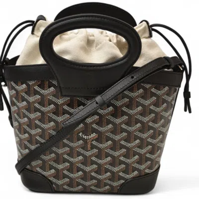 Pre-owned Goyard Black Coated Canvas Leather Handbag Shoulder Bag ()