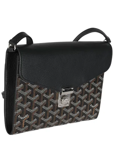 Pre-owned Goyard Black Ine Canvas Chypre Wallet Pouch (authentic Pre-loved)