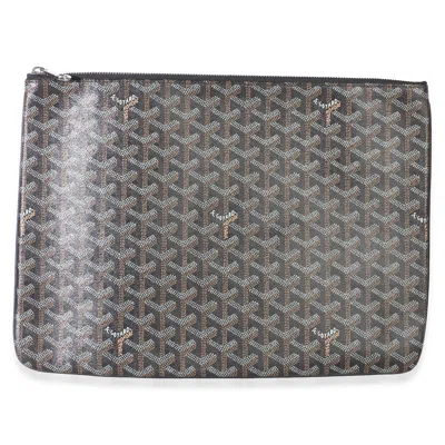 Pre-owned Goyard Black Ine Canvas Senat Pouch Gm