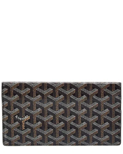 Pre-owned Goyard Black Ine Coated Canvas Richelieu Wallet (authentic Pre-loved)