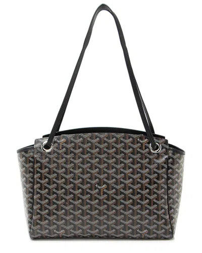 Pre-owned Goyard Black Ine Coated Canvas Rouette Pm Shoulder Bag (authentic Pre-loved)