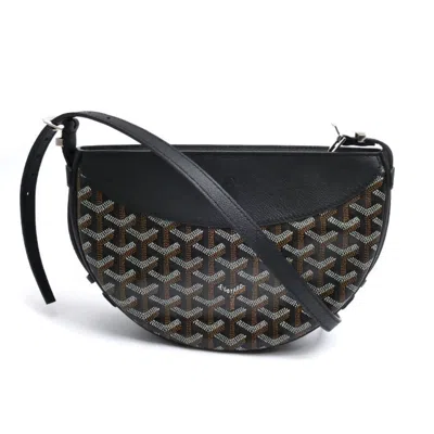 Pre-owned Goyard Black Leather Canvas Shoulder Bag ()