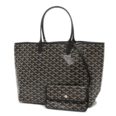 Pre-owned Goyard Black Leather Canvas Tote Bag ()