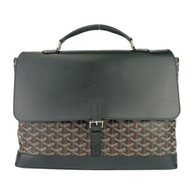 Pre-owned Goyard Black Leather Pvc Briefcase Handbag Tote Bag ()