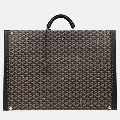 Pre-owned Goyard Black Leather Trunk Luggage Suitcase