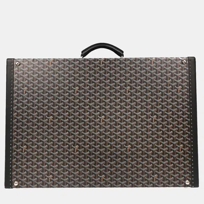 Pre-owned Goyard Black Leather Trunk Luggage Suitcase