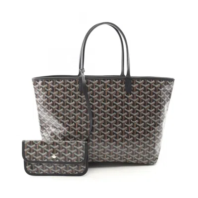 Pre-owned Goyard Black Multi-color Coated Canvas Leather Tote Bag ()