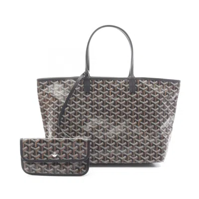 Pre-owned Goyard Black Multi-color Coated Canvas Leather Tote Bag ()