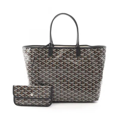 Pre-owned Goyard Black Multi-color Coated Canvas Leather Tote Bag ()