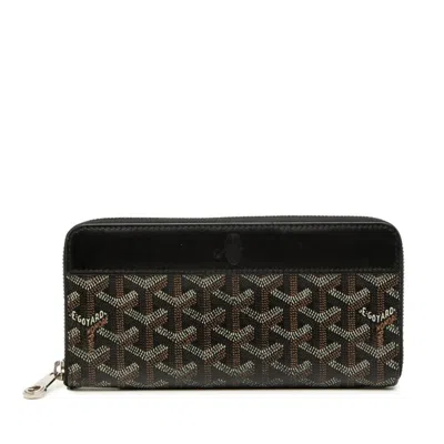 Pre-owned Goyard Black Pvc Leather Long Wallet (bi-fold) ()