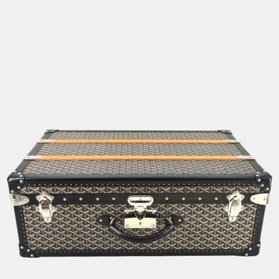 Pre-owned Goyard Black Pvc Palace 70 Travel Trunk Bag
