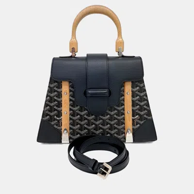 Pre-owned Goyard Black Pvc Saigon Pm Strap