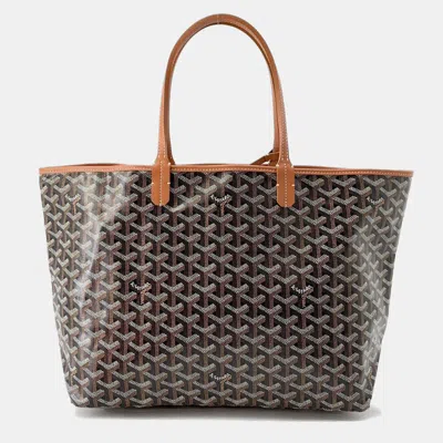 Pre-owned Goyard Black/natural Pvc Coated Canvas Leather Saint Louis Pm Tote Bag