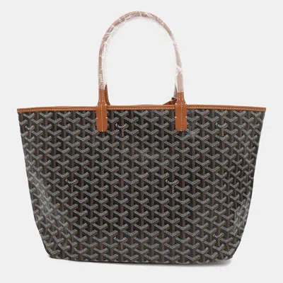 Pre-owned Goyard Black/natural Pvc Leather Saint Louis Size Pm
