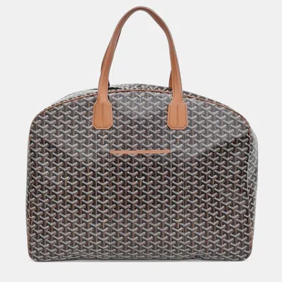 Pre-owned Goyard Black/tan Pvc Savile Row Suitcase