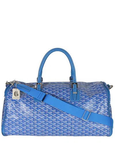Pre-owned Goyard Blue Canvas Ine Croisière Boston 50 (authentic Pre-loved)