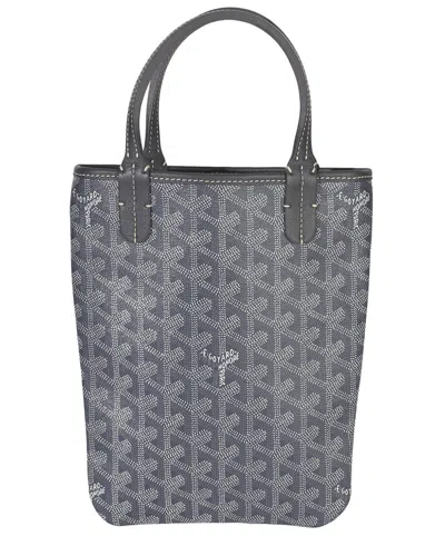 Pre-owned Goyard Blue Coated Canvas Ine Canvas Poitiers Mini Tote (authentic Pre-  Loved)