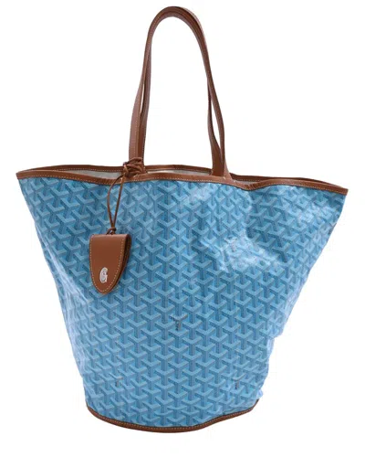 Goyard Blue Coated/waterproof Canvas Belharra Reversible Tote