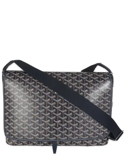 Pre-owned Goyard Blue Ine Canvas Capetien Messenger (authentic Pre-loved)