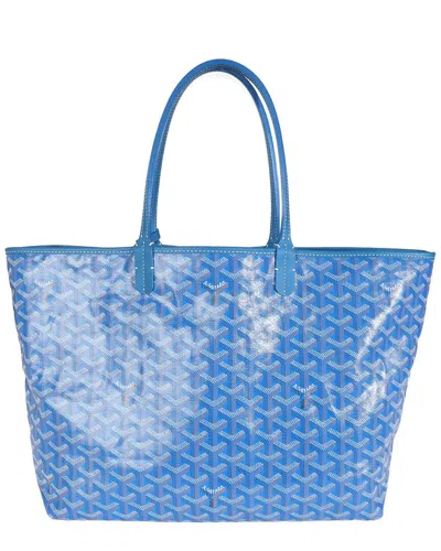 Pre-owned Goyard Blue Ine Canvas Saint Louis Pm (authentic Pre-loved)