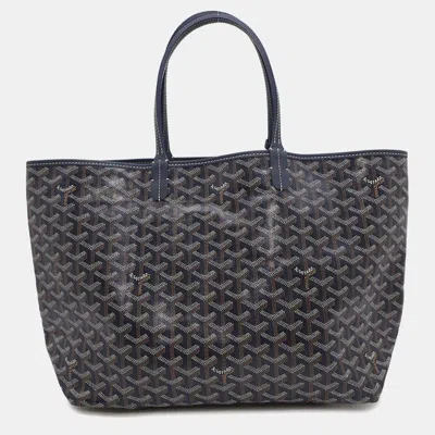 Pre-owned Goyard Blue Marine Pvc Leather Saint Louis Pm