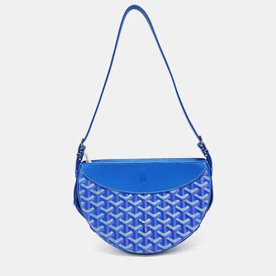 Pre-owned Goyard Blue Pvc Hirondel Bag Pm