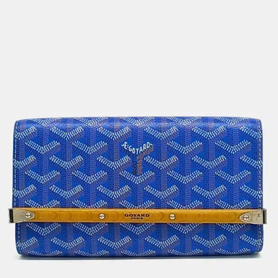 Pre-owned Goyard Blue Pvc Monte Carlo Clutch