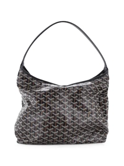 Pre-owned Goyard Boheme Coated Canvas Hobo Bag In Black