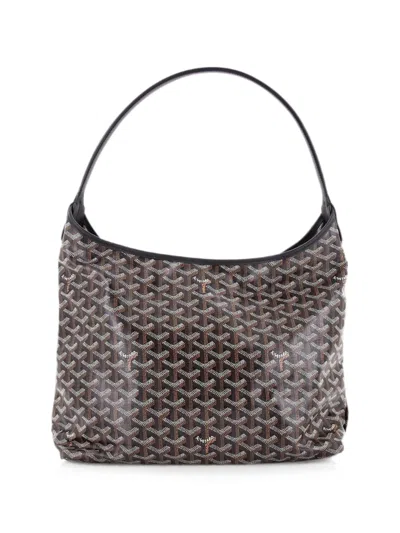 Pre-owned Goyard Boheme Coated Canvas Hobo Bag In Black