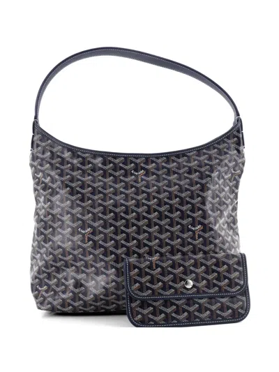 Pre-owned Goyard Boheme Coated Canvas Hobo Bag In Blue