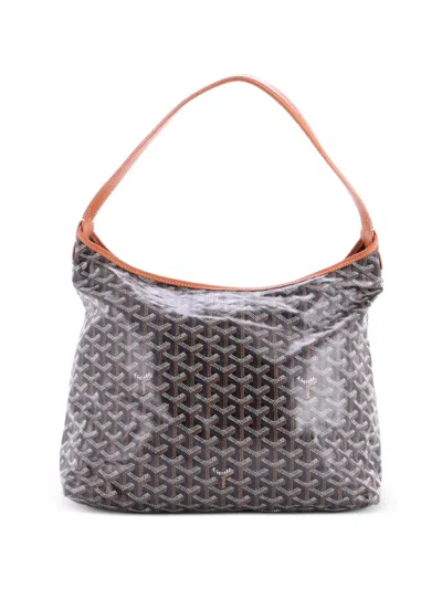 Pre-owned Goyard Boheme Coated Canvas Hobo Bag In Brown