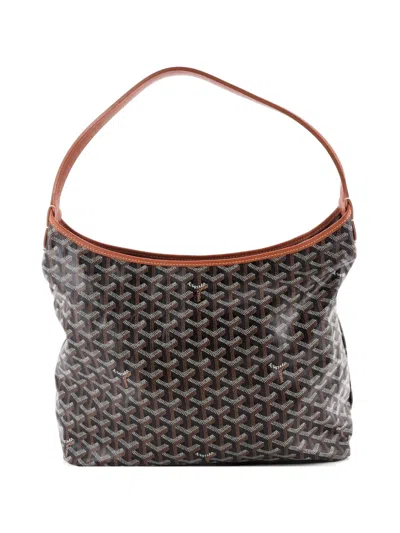 Pre-owned Goyard Boheme Coated Canvas Hobo Bag In Brown