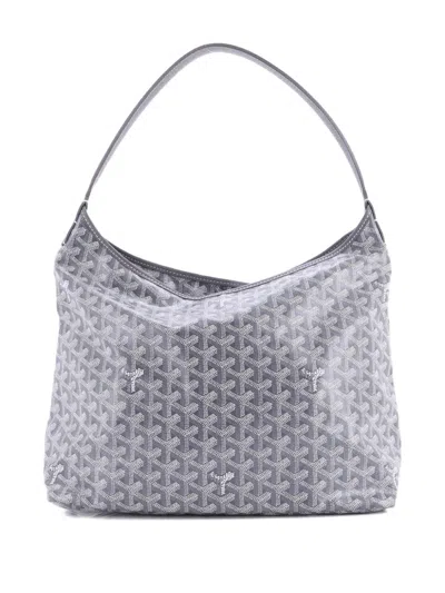 Pre-owned Goyard Boheme Coated Canvas Hobo Bag In Gray