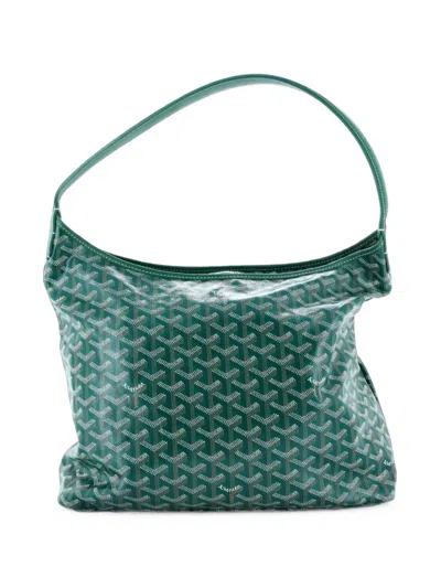 Pre-owned Goyard Boheme Coated Canvas Hobo Bag In Green