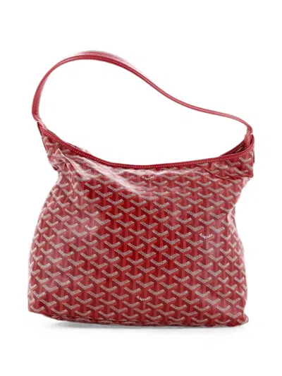 Pre-owned Goyard Boheme Coated Canvas Hobo Bag In Red