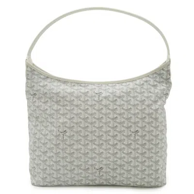 Pre-owned Goyard Boheme Hobo Bag Coated Canvas Leather In White