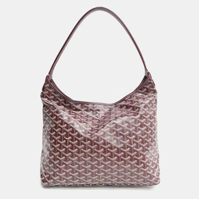 Pre-owned Goyard Boheme Hobo Bag Pm In Burgundy